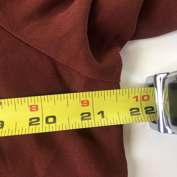 Mossimo Ruffle Front Blouse Burgundy Large - Picture 10 of 11